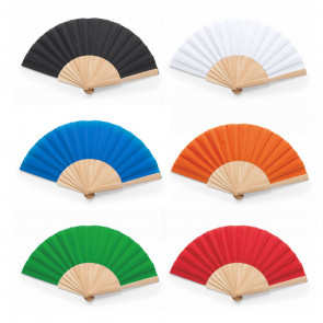 Fan with plastic ribs and polyester fabric