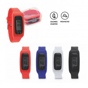 Multifunction watch with LCD display and adjustable silicone strap